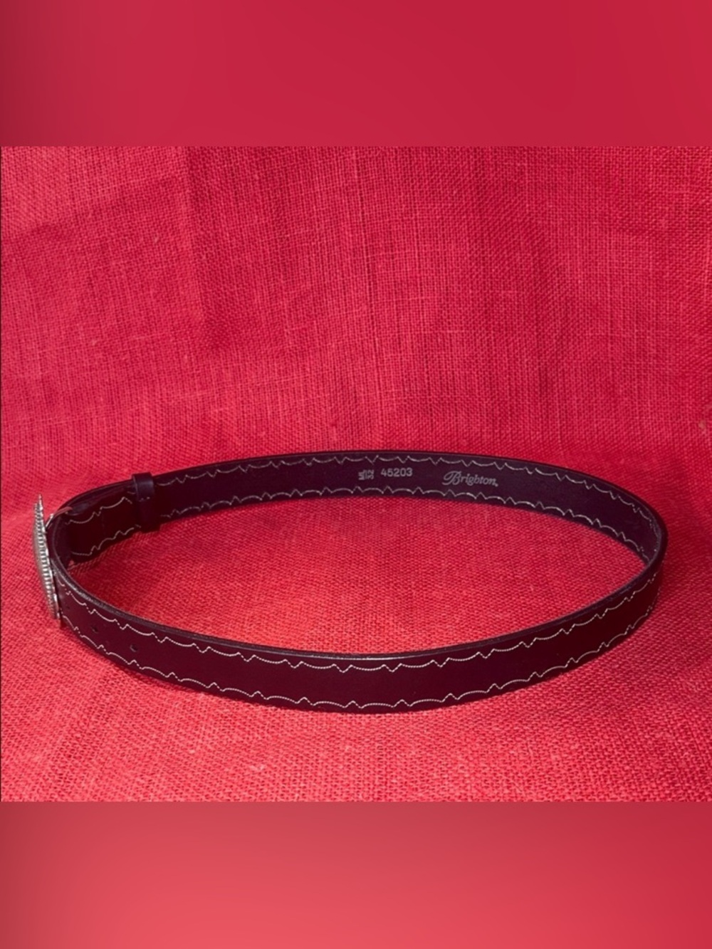 Brighton Brown Leather Belt with Detailed Silver Heart Buckle Size 32 - Picture 3 of 7
